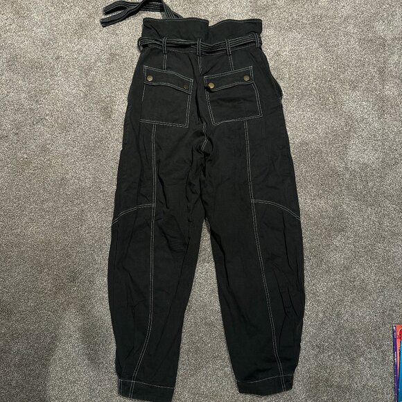 Ulla Johnson Rowen Pants Cotton Dark Greenish Black *Flawed* Size 2 - Picture 4 of 5